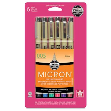 Open in modal - Sakura Pigma Micron Pens - Set of 6, Assorted Colors, 005