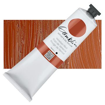 Open in modal - Gamblin Artist's Oil Color - Venetian Red, 150 ml tube and swatch