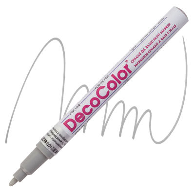 Decocolor Paint Marker - Grey, Fine Tip (Swatch and Marker)