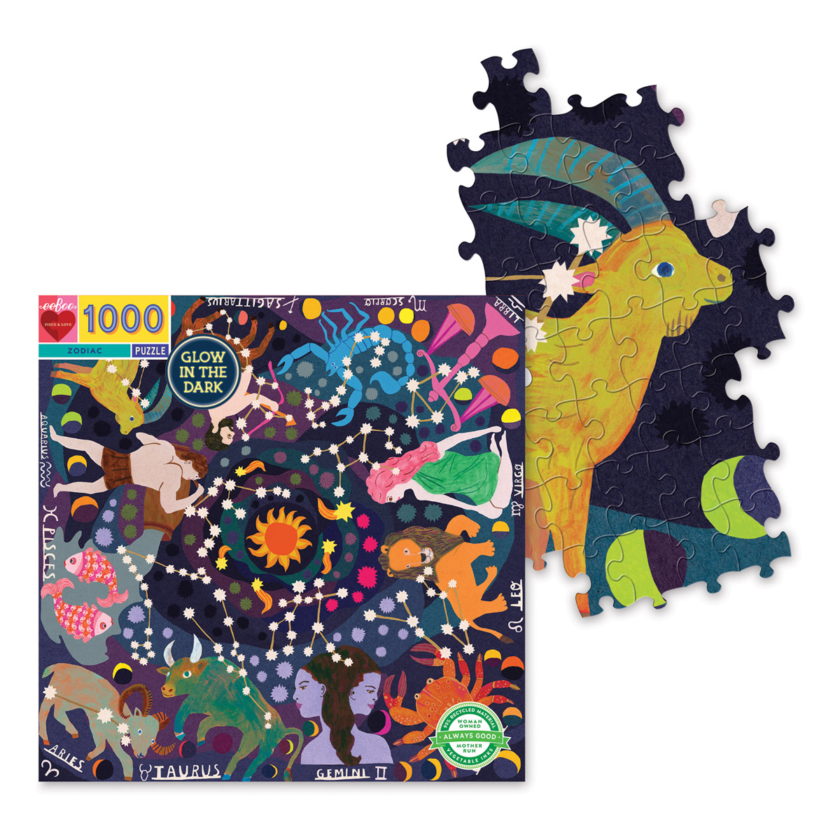 廃番品 ジグソーパズル アメリカ Zodiac 蓄光1008ピース Eeboo Zodiac Glow-in-the-Dark 1,000 Piece Puzzle | BLICK Art Materials