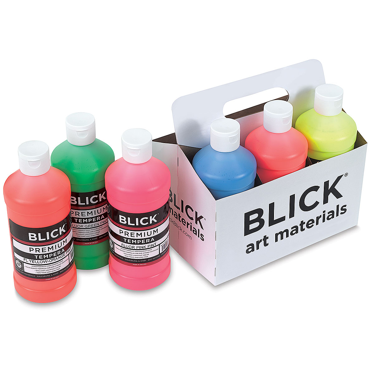 Blickrylic Student Acrylics - Basic Color Set, Pack of 6, Pints