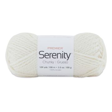 Open in modal - Premier Yarn Serenity Chunky Solids Yarn - Pristine, 109 yds