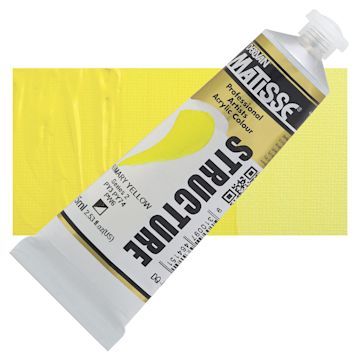 Open in modal - Matisse Structure Paint - Primary Yellow, 75 ml tube and swatch