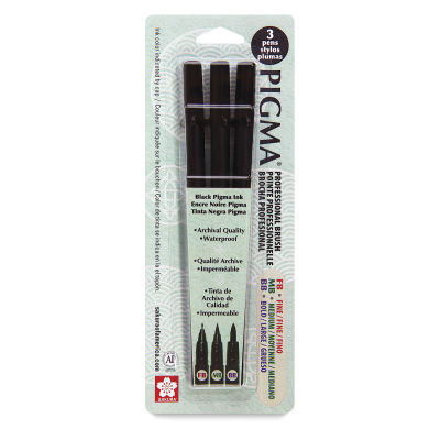 Sakura Pigma Professional Brush Pens - Pkg of 3