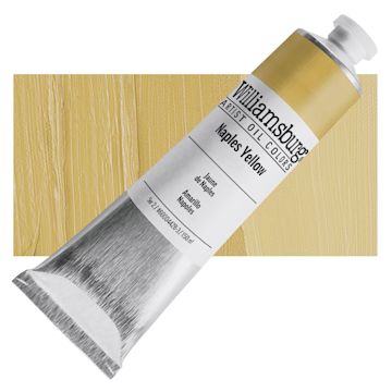Open in modal - Williamsburg Handmade Oil Paint - Naples Yellow, 150 ml tube and swatch