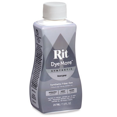 Rit DyeMore Synthetic Fiber Dye - Frost Grey, 7 oz, front of the bottle