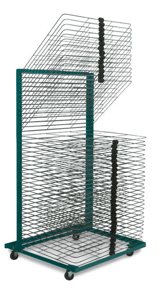 Open in modal - AWT Portable Drying Racks - 18" x 24" Rack shown empty with several racks lifted
