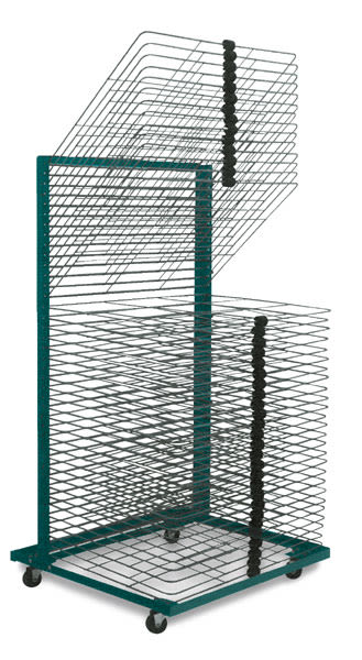 AWT Portable Drying Racks - 18" x 24" Rack shown empty with several racks lifted
