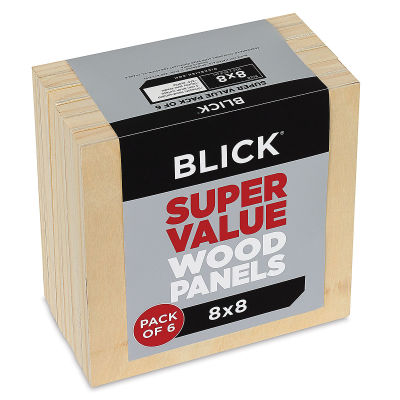 Blick Super Value Wood Panel Pack - 8'' x 8'', Pkg of 6 (Side view)