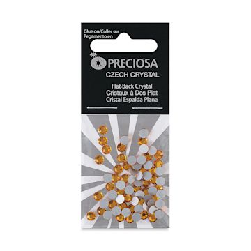 Open in modal - John Bead Preciosa Flat Back Crystals - Topaz, Pkg of 72
