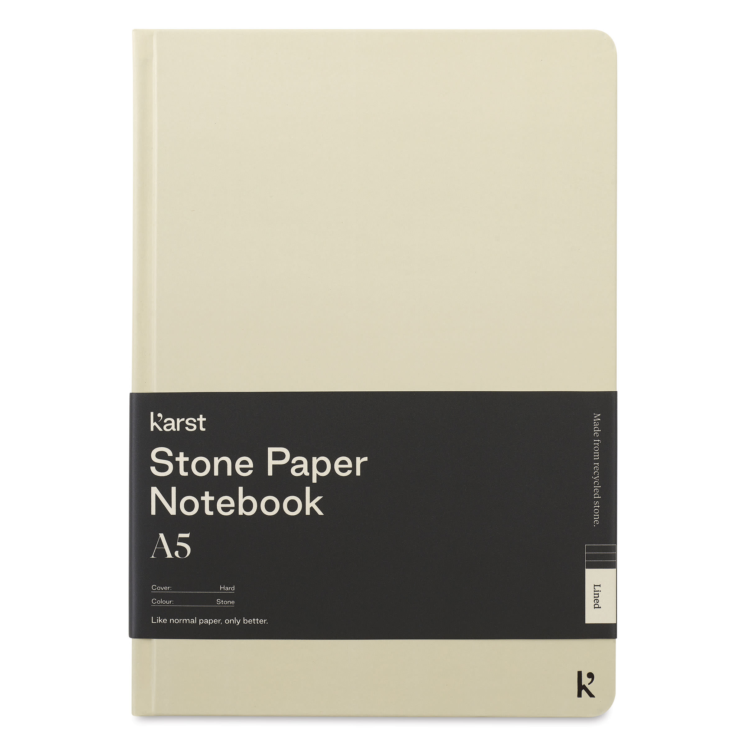 Karst Stone Paper Notebook - Stone, A5, Lined, front