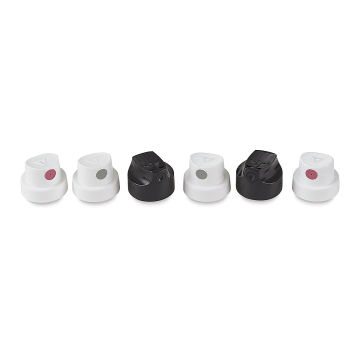 Liquitex Professional Spray Paint Nozzles - Set of 6 assorted nozzles in row
