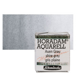 Schmincke Horadam Aquarell Artist Watercolor - Shire Grey, Supergranulation, Half Pan with Swatch