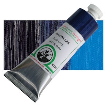 Open in modal - Old Holland Classic Oil Color - Blue Lake, 40 ml tube and swatch