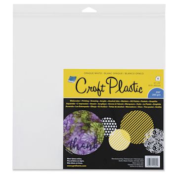 Open in modal - Grafix Craft Plastic Sheets - White, 12" x 12", 0.010" Thick, Pkg of 4