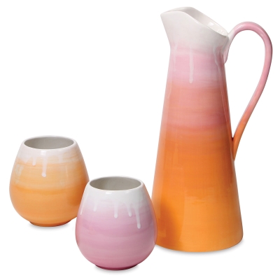 Penguin Pottery - Glow in The Dark Pottery Glaze - Aqua - Low Fire Glaze Cone 06 - Glow in The Dark Paint for Ceramics (4 fl oz | 118 ml)