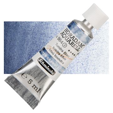 Open in modal - Schmincke Horadam Aquarell Artist Watercolor - Tundra Blue, 5 ml tube and swatch