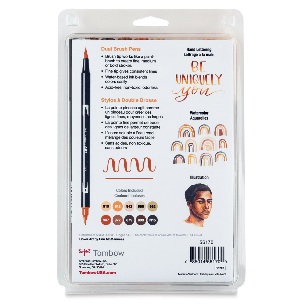 Tombow Dual Brush Pens - Secondary Colors, Set of 10