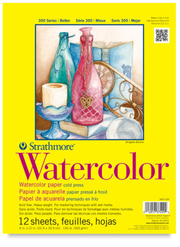 Strathmore 300 Series Watercolor Pad - 12 sheets, 9" x 12"