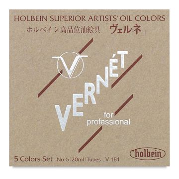 Open in modal - Holbein Vernét Superior Artists' Oil Paint Sets - Top cover of 5 pc Set