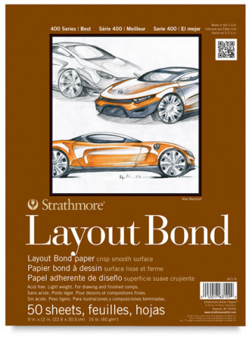 Strathmore 400 Series Layout Bond Pad - Front of 9" x 12" pad