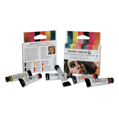 Daniel Smith Extra Fine Watercolor - Leysa Poplavskaya Alternative Portrait Set, Set of 6, 5 ml, Tubes (Tubes shown with front and back of packaging)