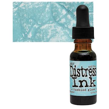Open in modal - Ranger Distress Ink Pad Re-Inker - Tumbled Glass bottle and swatch