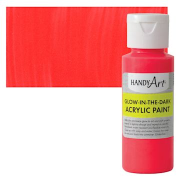Open in modal - Handy Art Glow-in-the-Dark Paint - Red - Bottle and Swatch