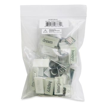 Open in modal - Mosaic Mercantile Word Tiles - Black/White, Package of 90