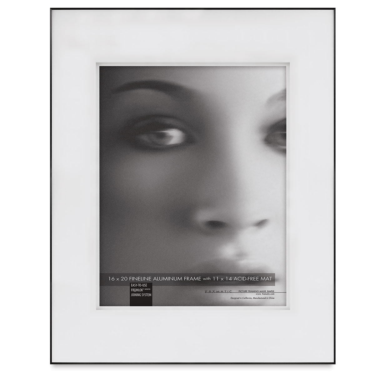 Framatic Metro Black 16x20 Frame w/ 11x14 Mat