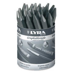Lyra Graphite Crayon 24 pc Watersoluble Classroom pack shown in container
