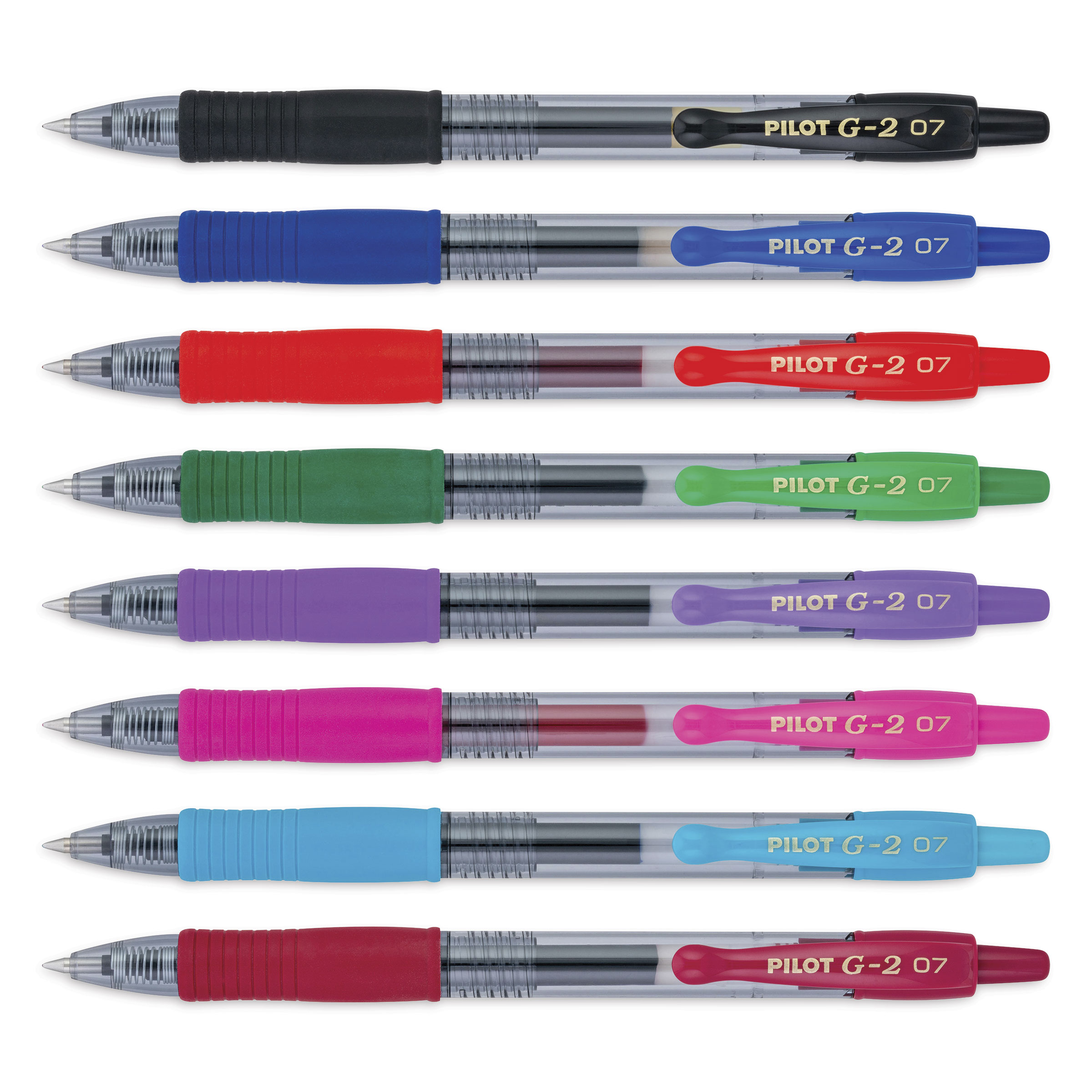 Pilot G2 07 Lot De 3 Stylos à Bille Encre Gel Rétractable Violet 0,7 Mm - Écriture Fluide