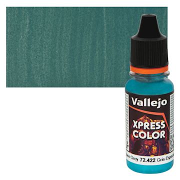Open in modal - Vallejo Xpress Color Acrylic Paint - Space Grey 18 ml Bottle and Swatch