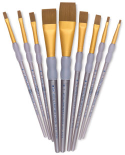 Royal & Langnickel Crafters' Choice - Brown Taklon Shader Brushes, Set of 9