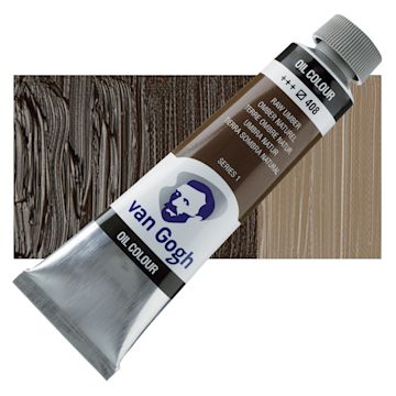 Open in modal - Van Gogh Oil Paint - Raw Umber, 40 ml tube and swatch