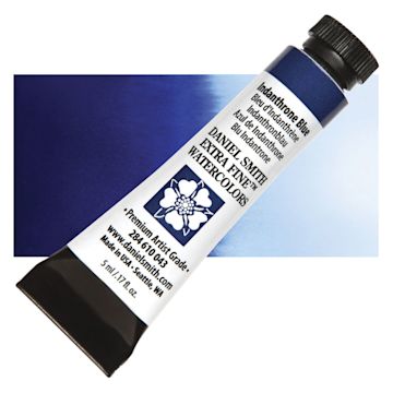 Open in modal - Daniel Smith Extra Fine Watercolor - Indanthrone Blue, 5 ml Tube and swatch