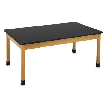 Diversified Spaces Plain Apron Tables - Angled view of Table with ChemGuard top