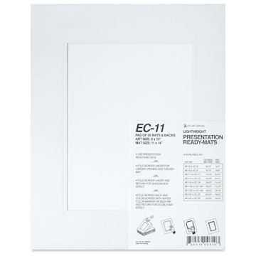 Open in modal - Stu-Art Economy Ready-Mats with Backing - 11" x 14", Pkg of 25, front of packaging