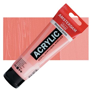 Open in modal - Amsterdam Standard Series Acrylic Paint - Venetian Rose, 120 ml Tube and swatch