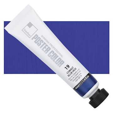 Open in modal - ShinHan Professional Poster Color Paint - Cerulean Blue Hue 2, 40 ml tube and swatch 