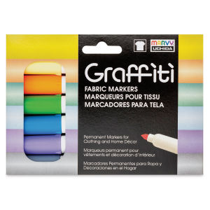 Marvy Uchida Graffiti Fabric Markers - Set of 6, Pastel Colors