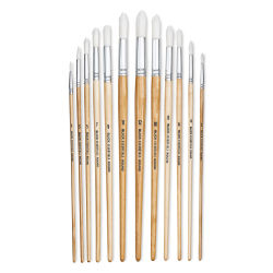 Blick Essentials Value Brush Set - Round Brushes, White Nylon, Set of 12