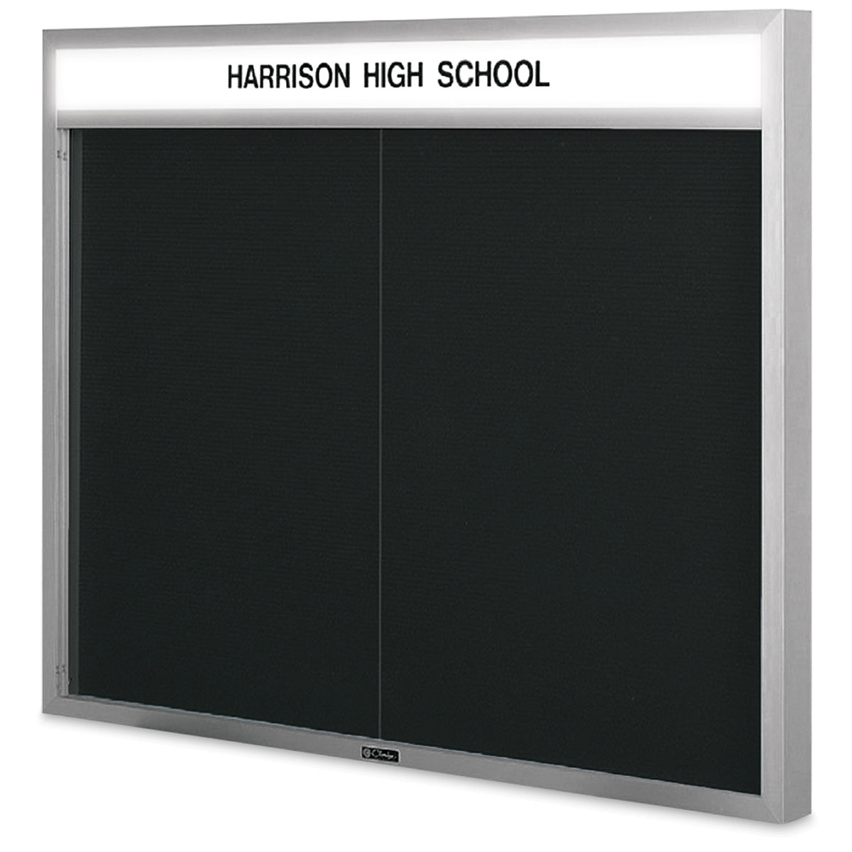 Claridge Cork Bulletin Board Sliding Doors 48" x 72", Black