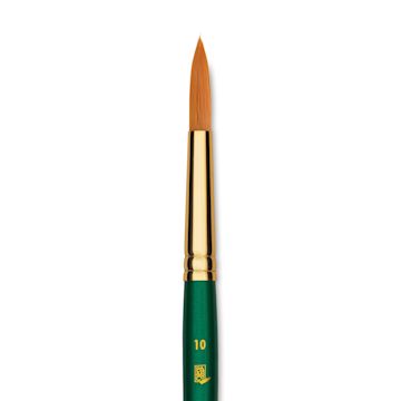 Open in modal - Princeton Good Synthetic Golden Taklon Brush - Round, Short Handle, Size 10 closeup