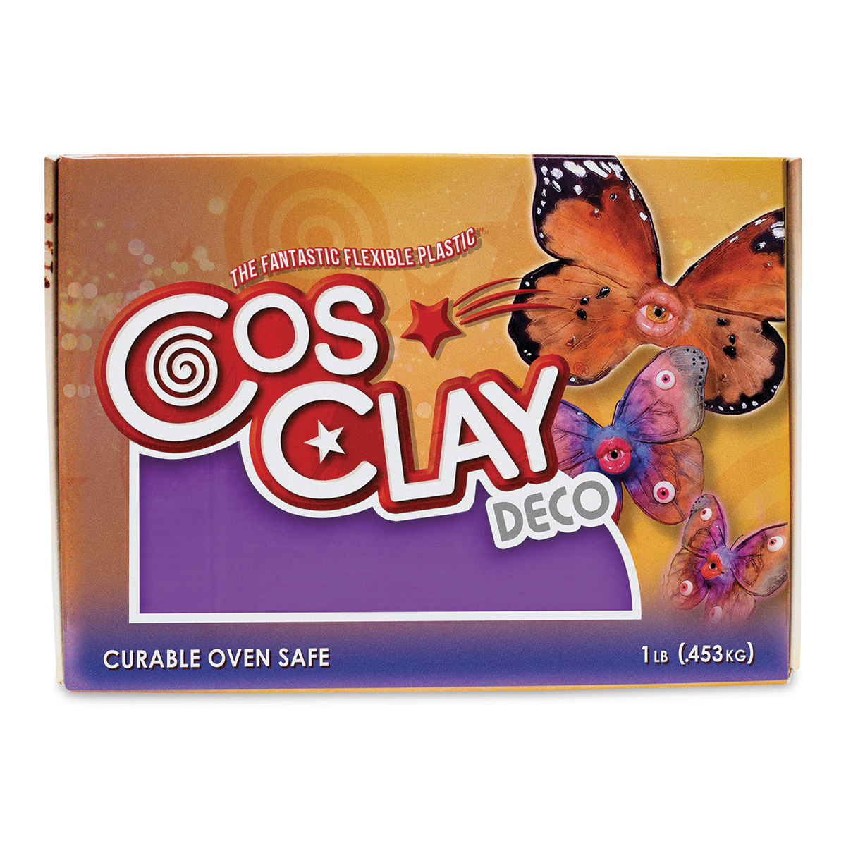 Cosclay Deco Flexible Polymer Clay - Violet, 1 lb