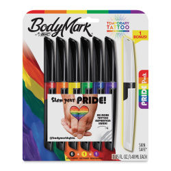 Bic BodyMark Mixed Tip Temporary Tattoo Markers - Set of 7, Pride (In packaging)