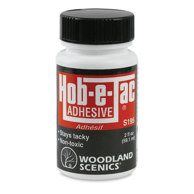 Front of 2 oz bottle of Hob-e-Tac Adhesive