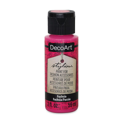 DecoArt Stylin Textile Paint - Front of 2 oz Bottle of Fuchsia
