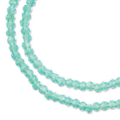 John Bead Crystal Lane Rondelle Bead Strands - Turquoise Blue, Opaque, Iris, 7" (Close-up of beads)