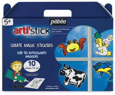 Pebeo Arti' Stick Window Color Sets - Sea and Animals Set of 10 tubes with pattern sheets